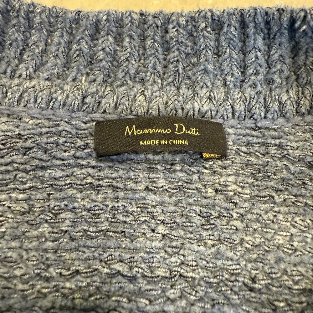 Massimo Dutti Men’s sweater Blue Knit Crewneck Size Medium
